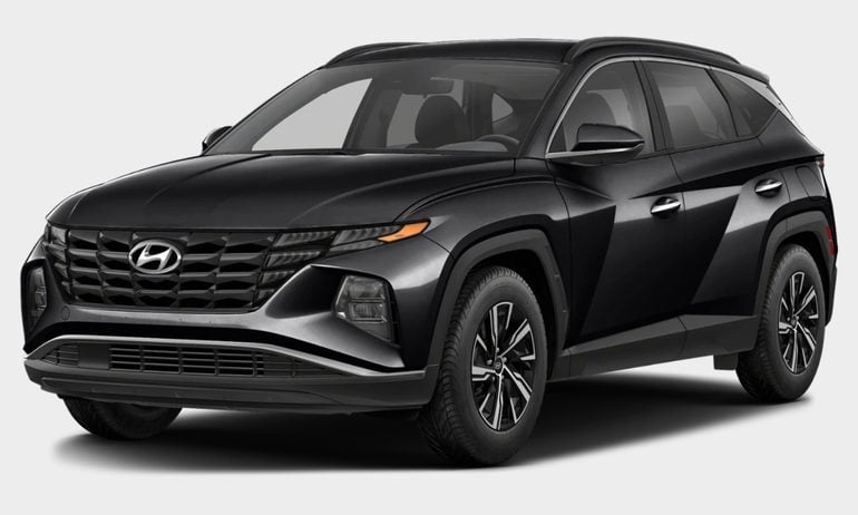 Hyundai Tucson Hybrid Photo of the Hyundai Tucson Hybrid, an example of a plug-in hybrid vehicle.