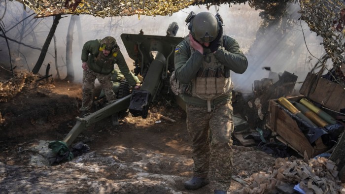 Ukrainian servicemen from the 14th Assault Brigade Chervona Kalyna are seen operating an OTO Melara howitzer at a frontline position near Pokrovsk, in the Donetsk region.