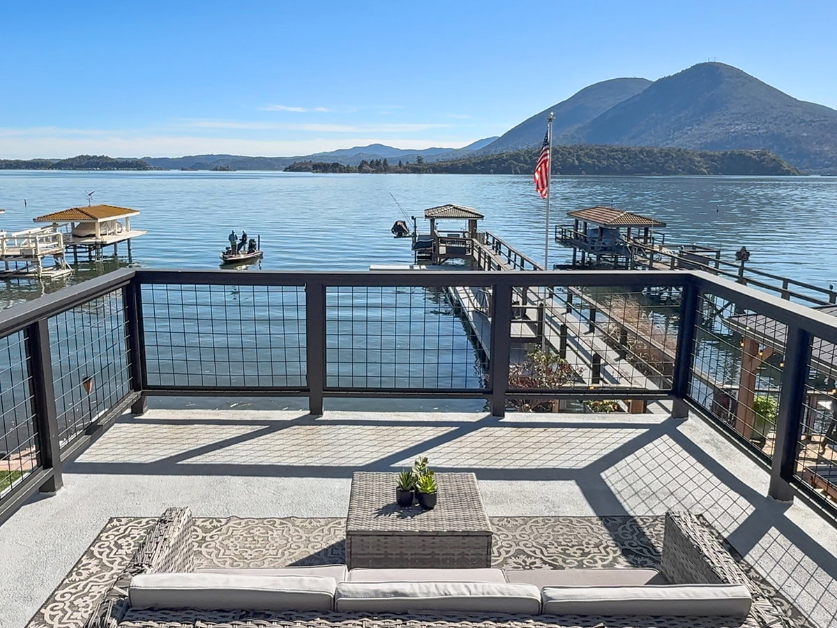 Balcony at a lakehouse in California