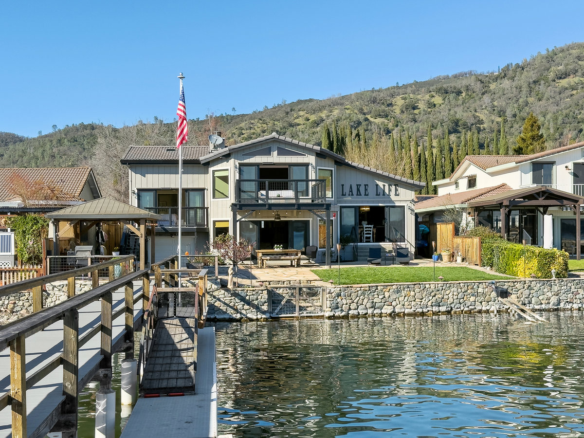 Exterior of a lake house in California