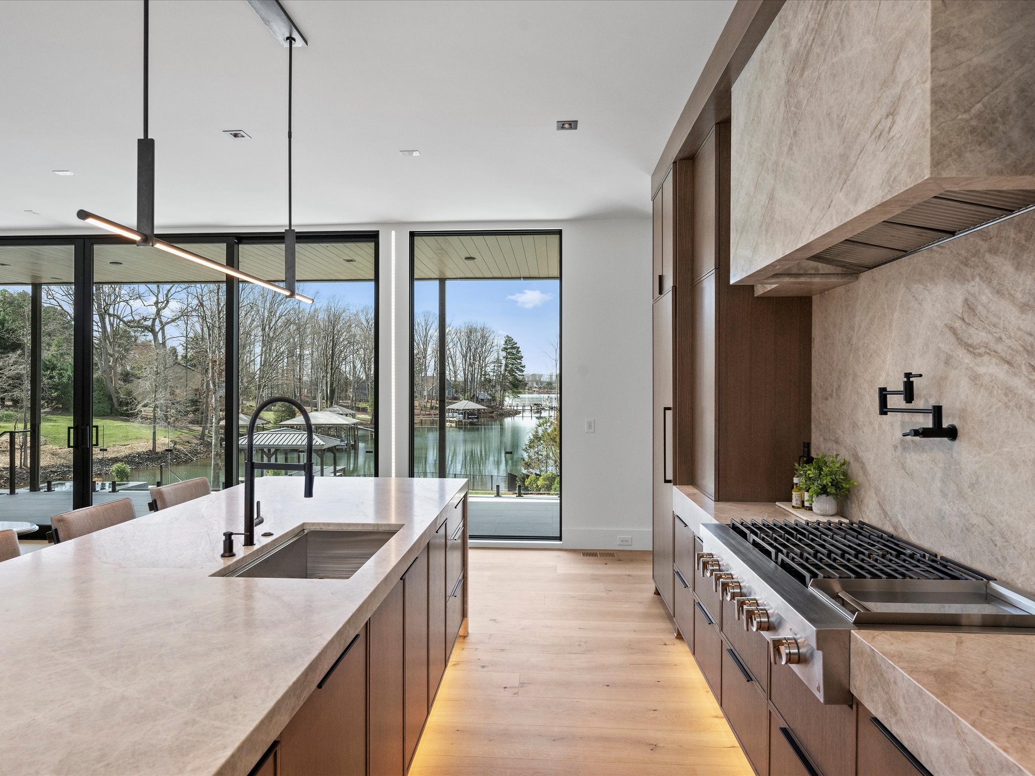 Luxury kitchen in house overlooking Lake Norman