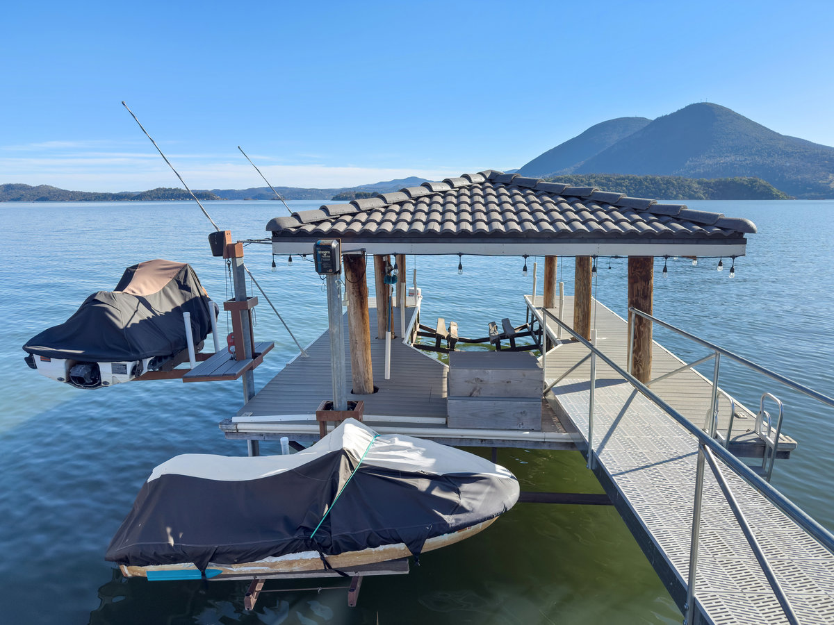 Boat dock at a lake in California