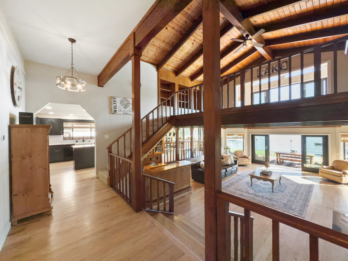 Interior of a lake house in California