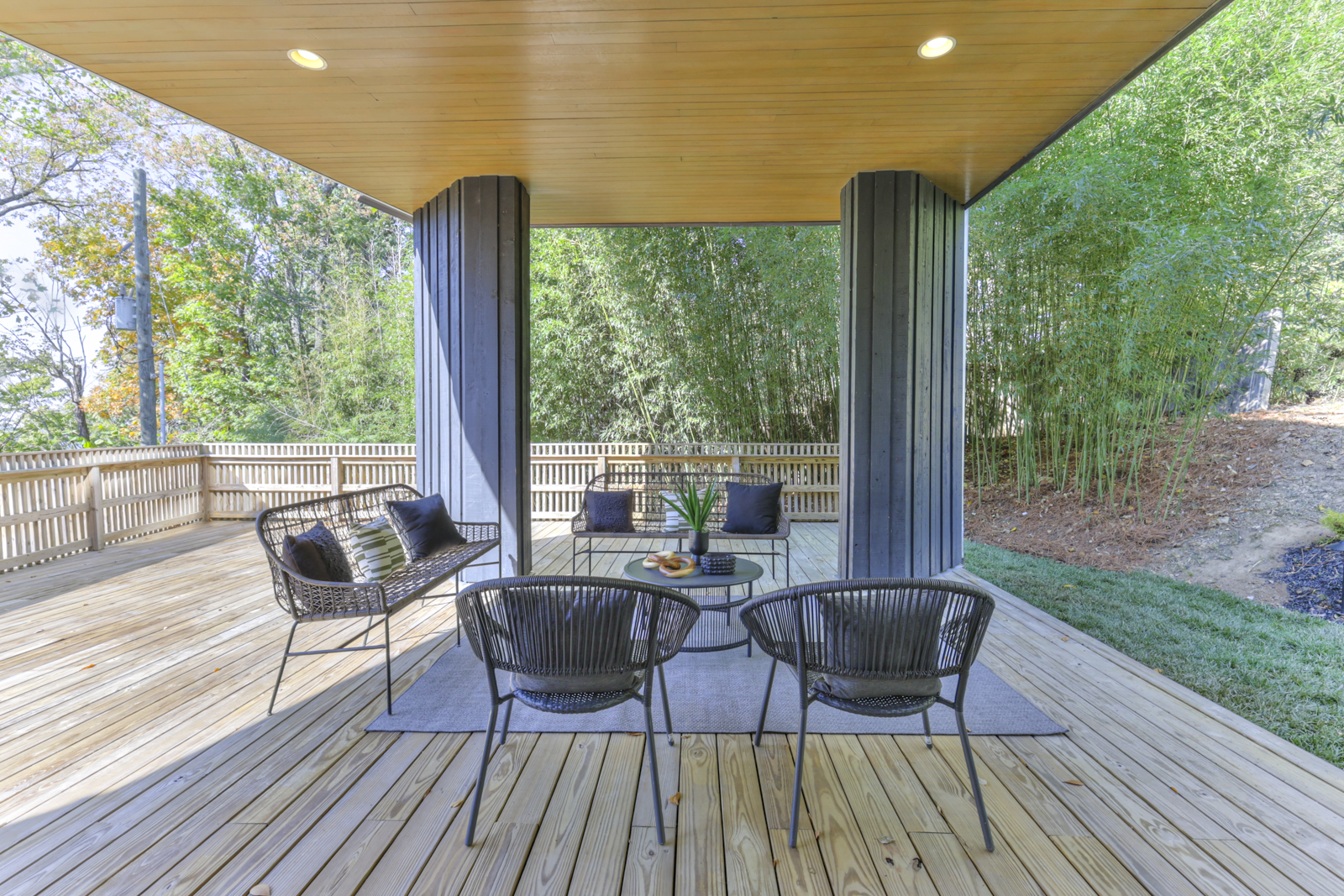Outside seating area of a luxury home