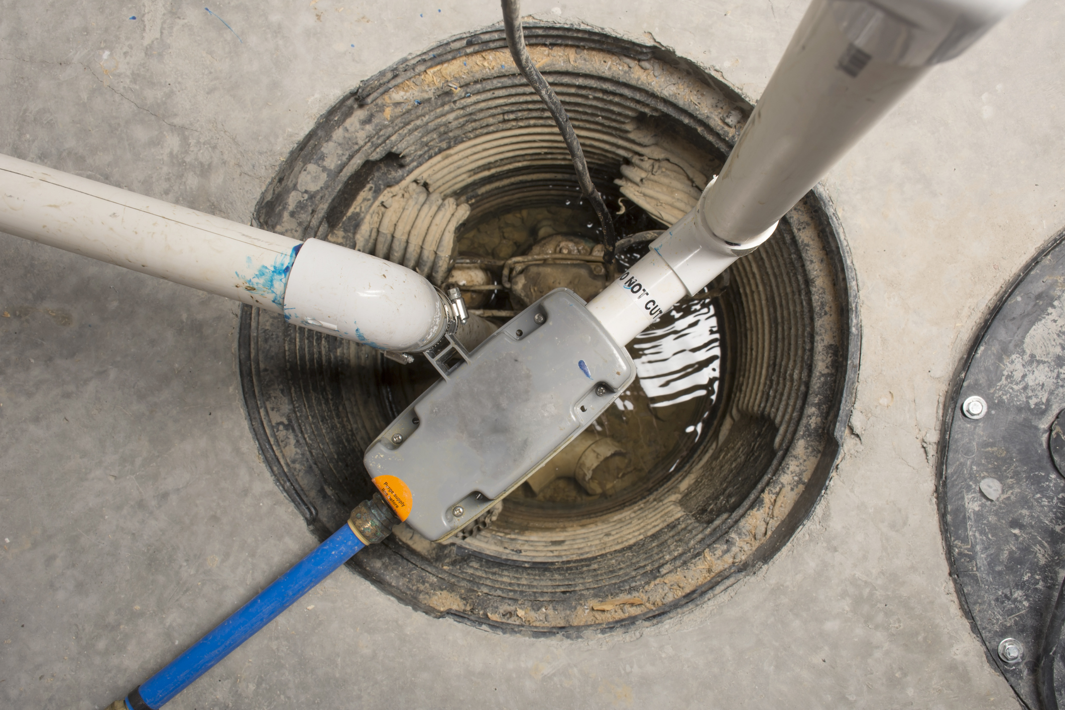 Sump pump viewed from above.