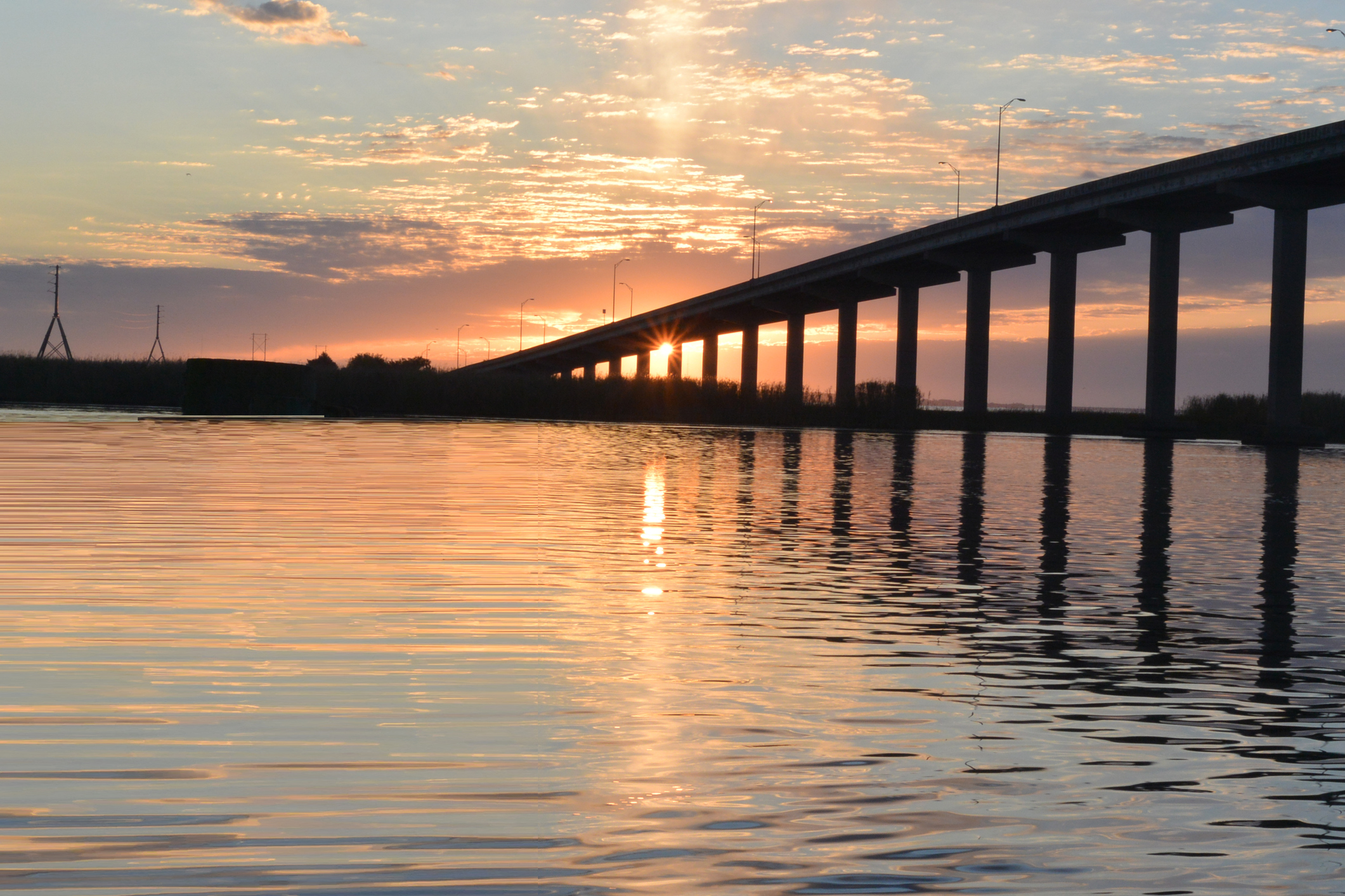 Sunrise over the Apalachicola River in Florida