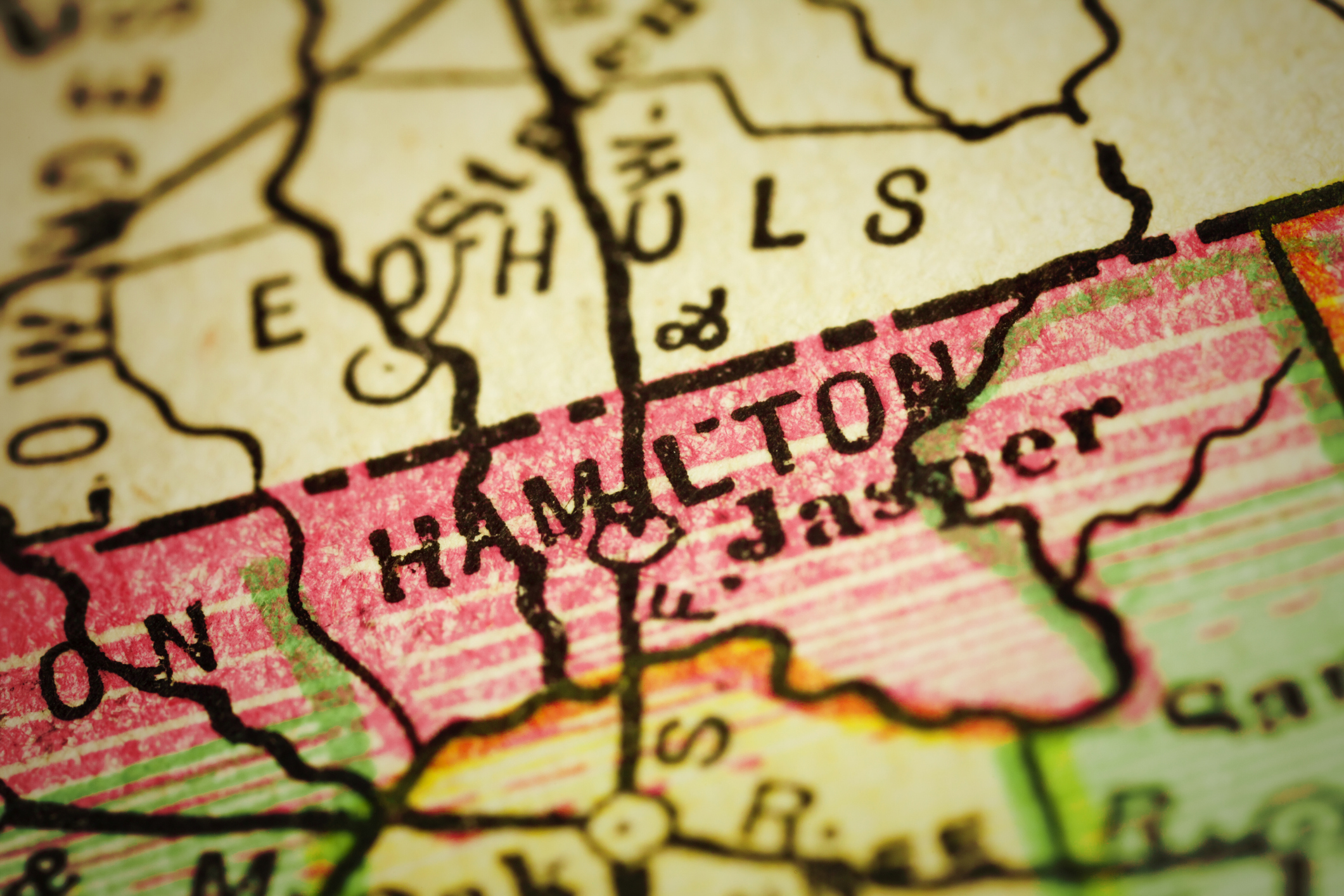 Hamilton County on a Florida map