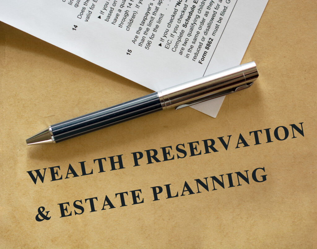 Wealth Preservation &amp; Estate Planning statement on old paper