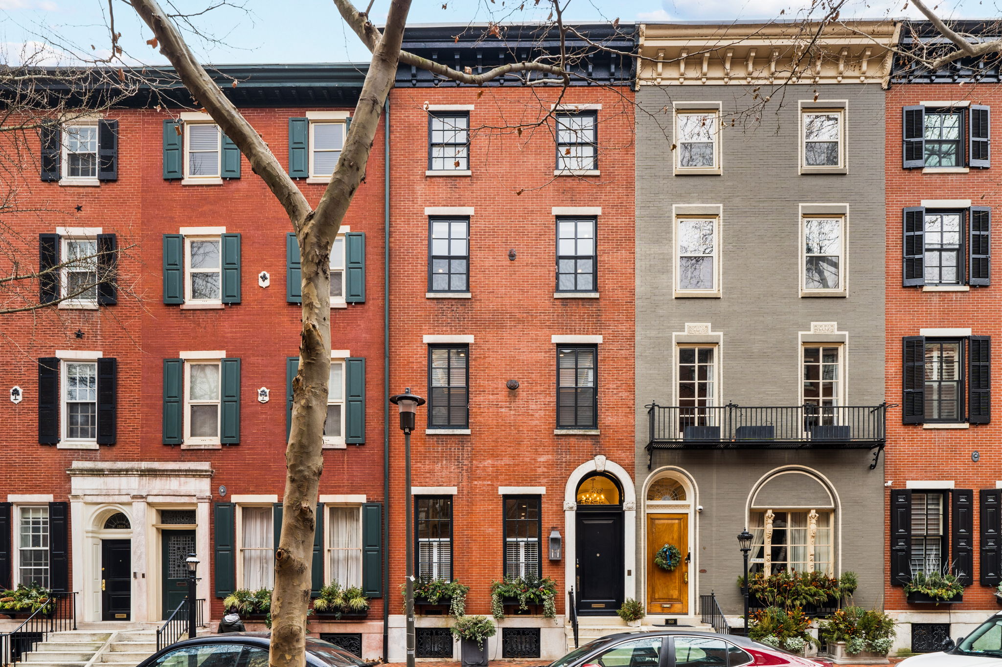 A home for sale on Delancey Place in Philadelphia.