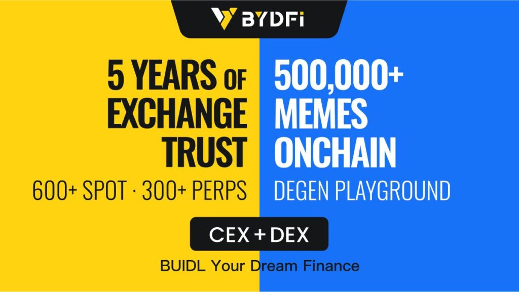 BYDFi Officially Launches On-Chain Trading Tool MoonX, Ushering in the Era of CEX + DEX Dual Engines