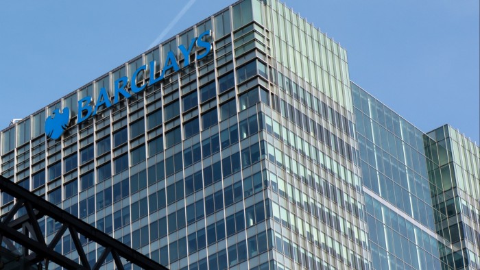 a view of the Barclays Bank building in Canary Wharf