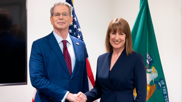 Chancellor Rachel Reeves holds a bilateral meeting with US Treasury secretary Scott Bessent
