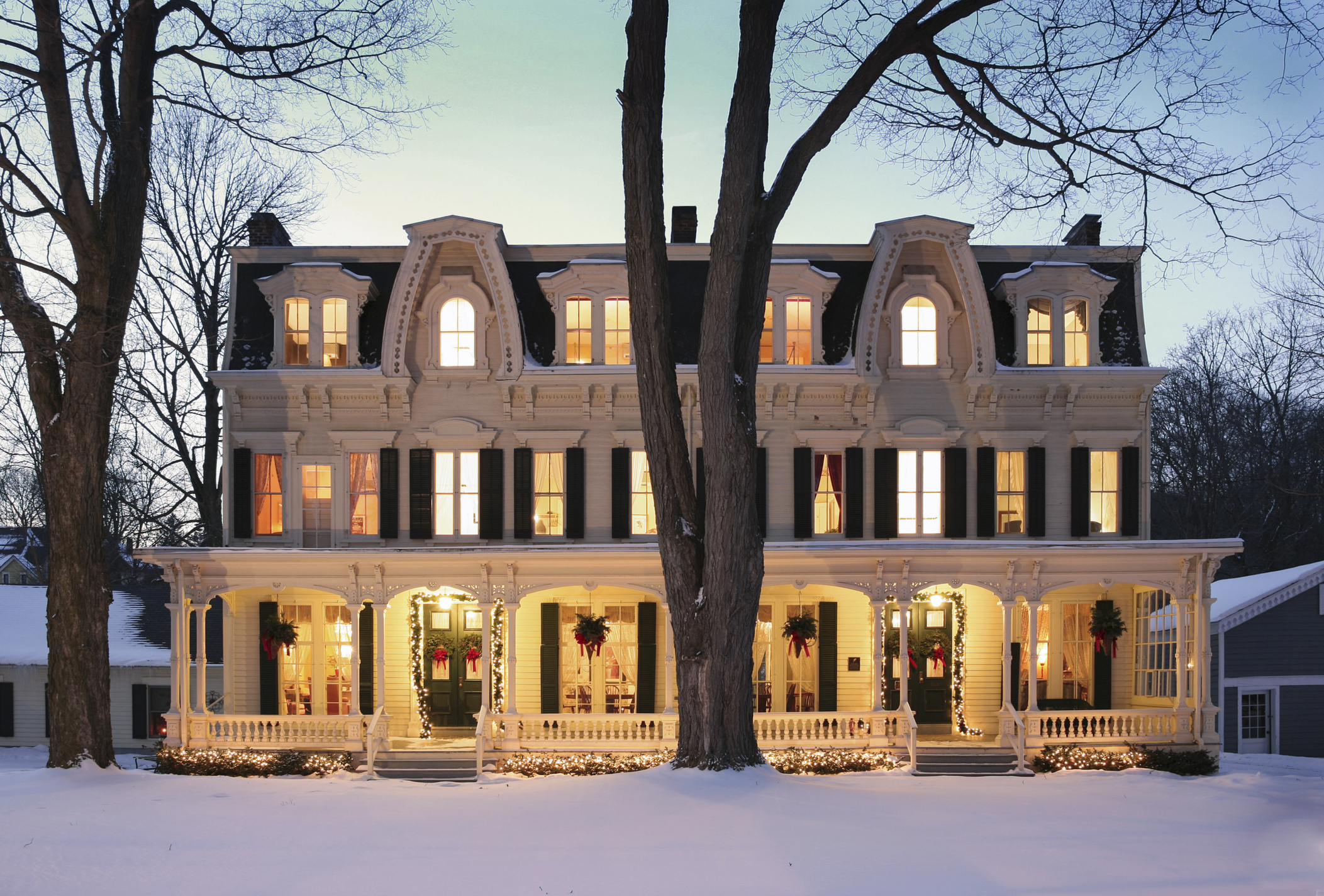 grand Victorian house converted into an inn at Cooperstown, NY