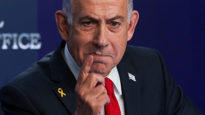 Benjamin Netanyahu gestures emphatically while speaking