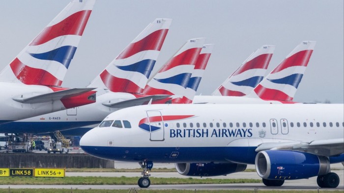 BA passenger aircraft at Heathrow airport Terminal 5