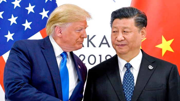 Donald Trump with Xi Jinping at a G20 meeting in 2019