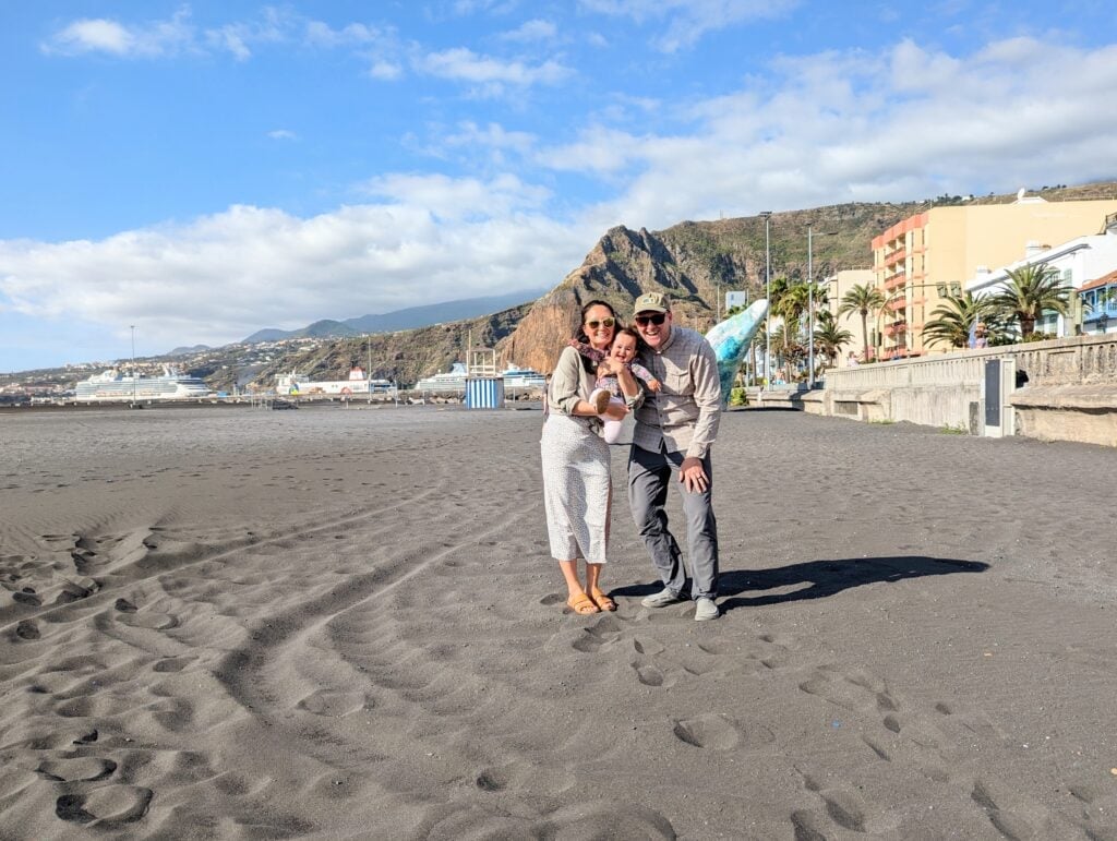 me and my family on a beach