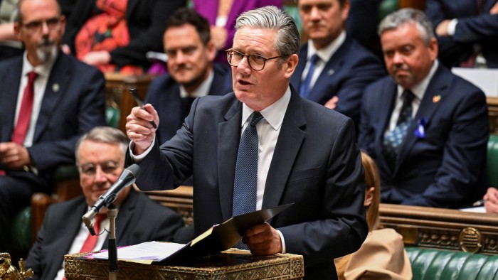 UK Prime Minister Keir Starmer speaking in the House of Commons on Wednesday