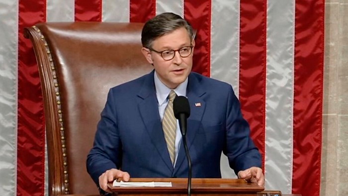 Mike Johnson, announces the final vote total after the House of Representatives passed President Donald Trump’s big bill of tax breaks