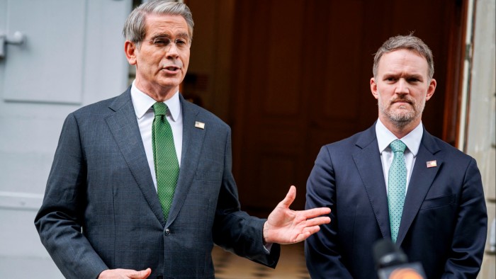 (L-R) US Treasury secretary Scott Bessent and trade representative Jamieson Greer