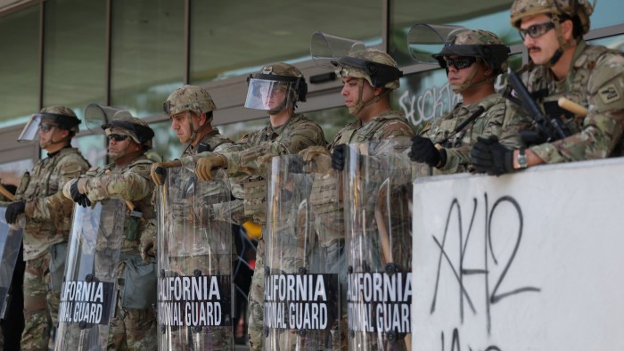 California National Guard members in Los Angeles on June 9 2025