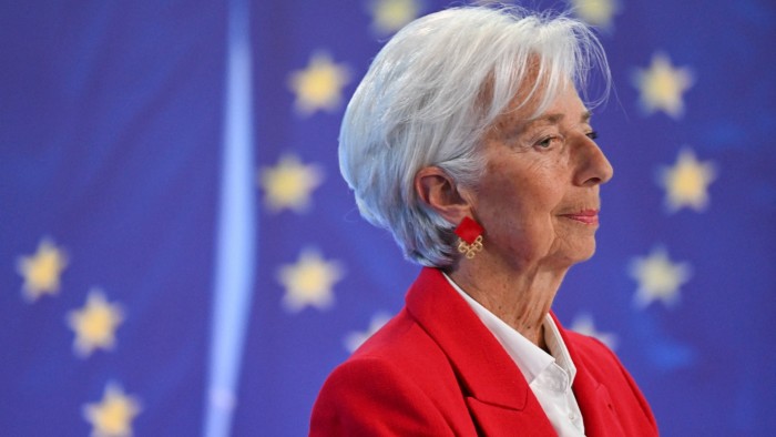 ECB president Christine Lagarde addresses a press conference on the Eurozone’s monetary policy in Frankfurt on Thursday