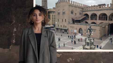 Montage image of Insaf Dimassi and Bologna