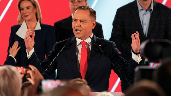 Polish presidential candidate Karol Nawrocki, backed by the main opposition Law and Justice (PiS) party