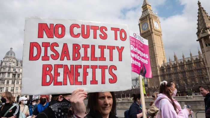 Disability rights activists protesting outside parliament this year
