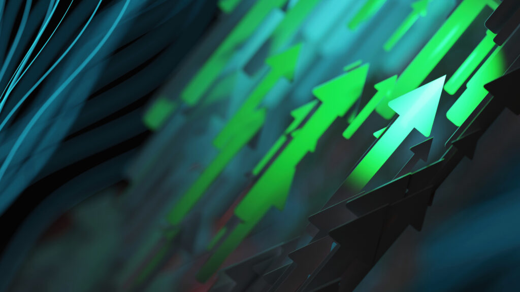 stocks green arrows up market rally