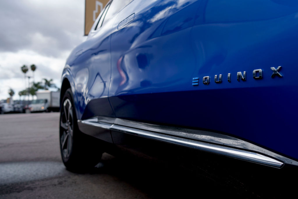 A Chevrolet Equinox at a Chevrolet dealership in Los Angeles, California.