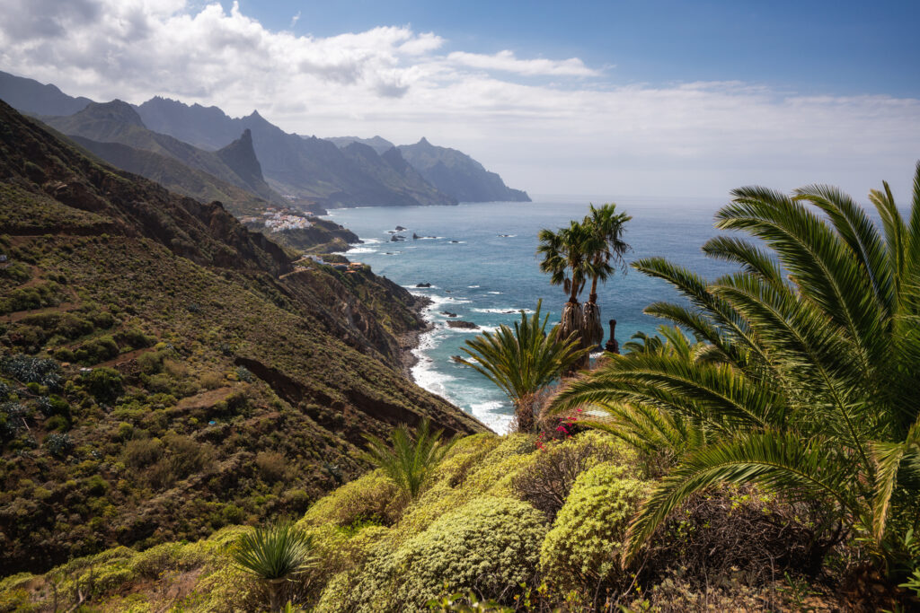 The northern coast at Benijo with its mountains and rocks in the northern part of Tenerife, Canary Islands, Spain.