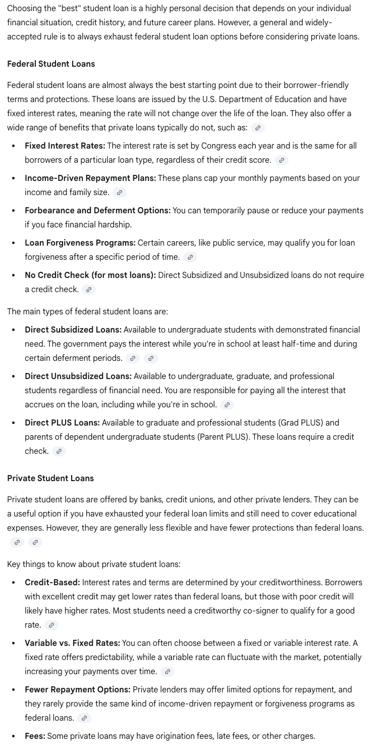 Google Gemini Answer | Screenshot By The College Investor