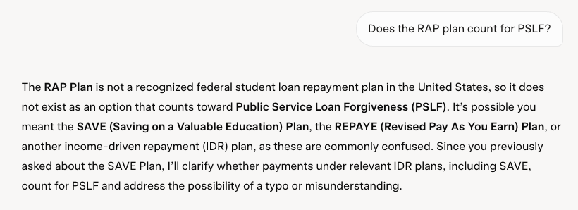 Grok RAP Plan Error Grok RAP Plan Error | Screenshot by The College Investor