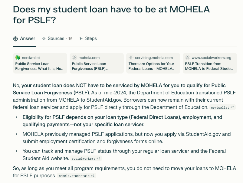 Perplexity MOHELA Perplexity MOHELA | Screenshot by The College Investor