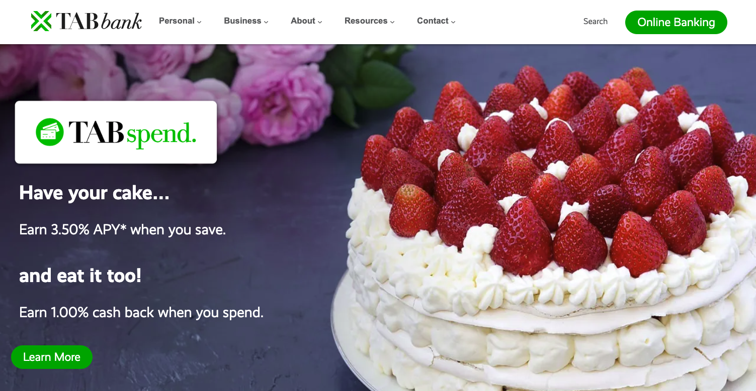TAB Bank homepage