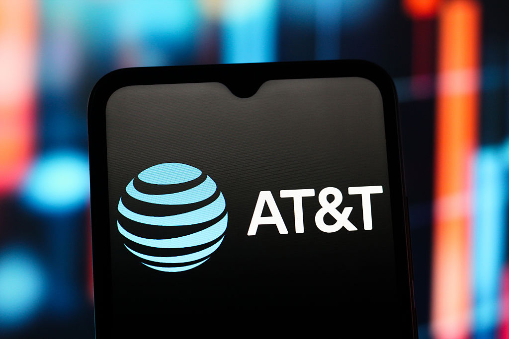 AT&T logo displayed on cell phone screen
