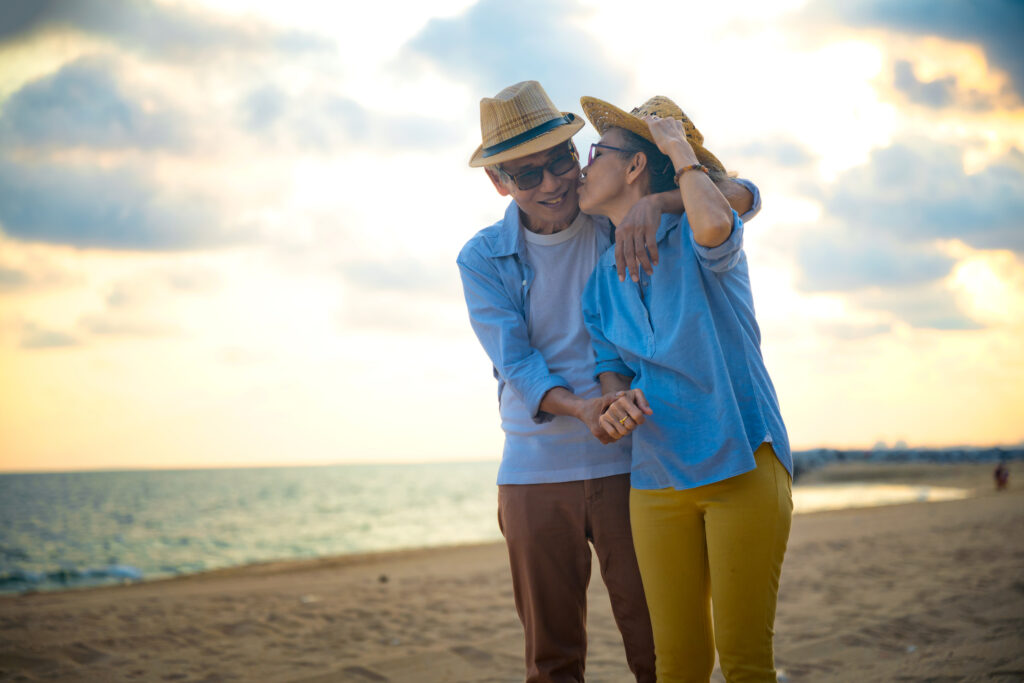 Happy couple on the beach
