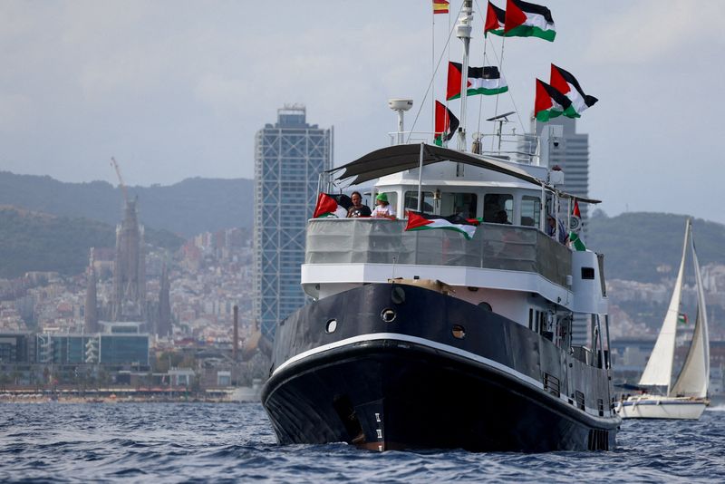 Aid flotilla for Gaza departs Barcelona after stormy weather turnaround