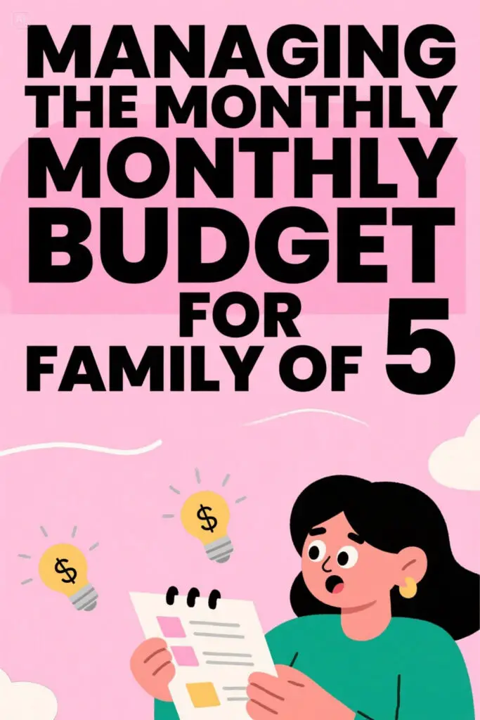 Managing the monthly budget for family of 5 Graphic