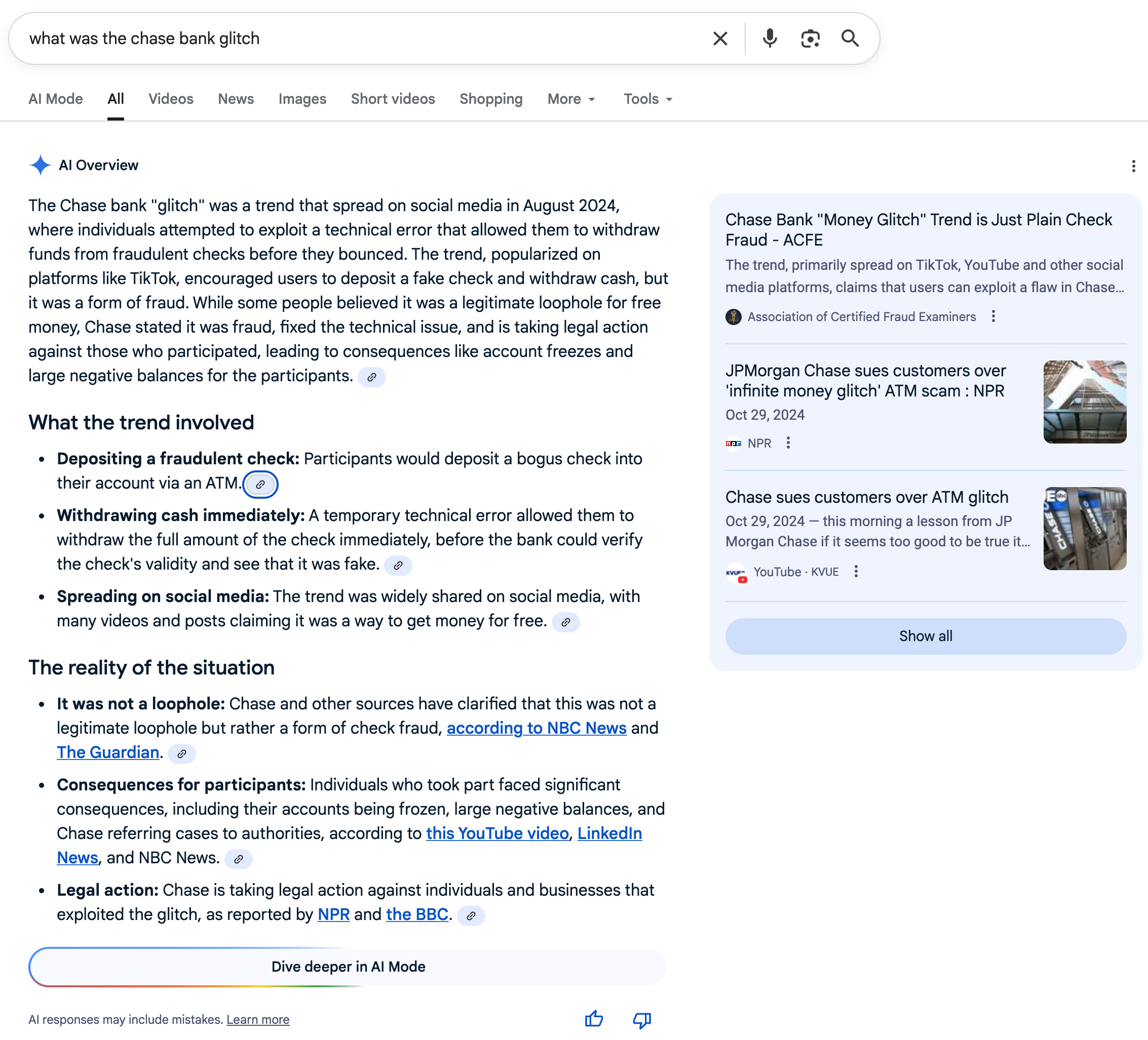 chase glitch | Screenshot by The College Investor