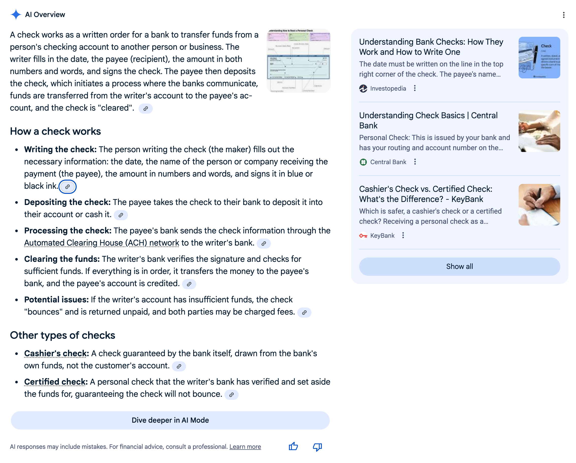 How does a check work | Screenshot by The College Investor