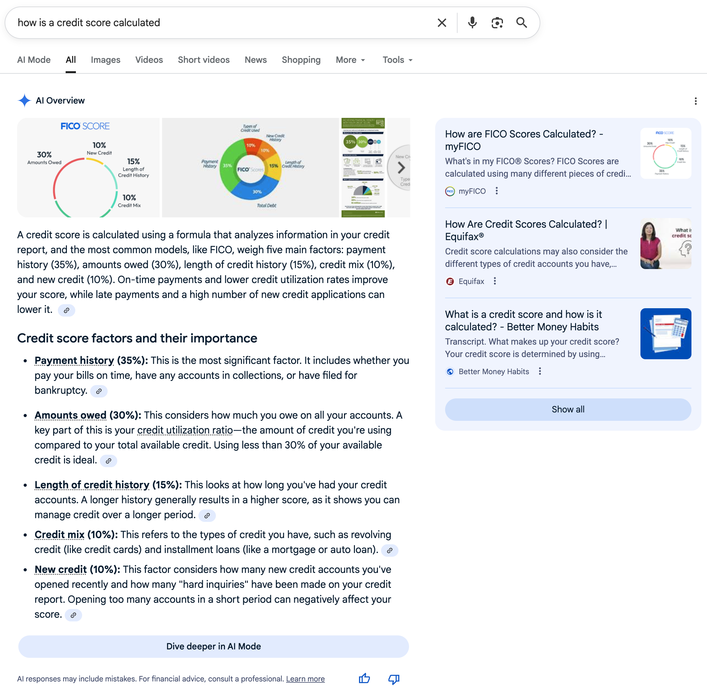 How a credit score is calculated | Screenshot by The College Investor