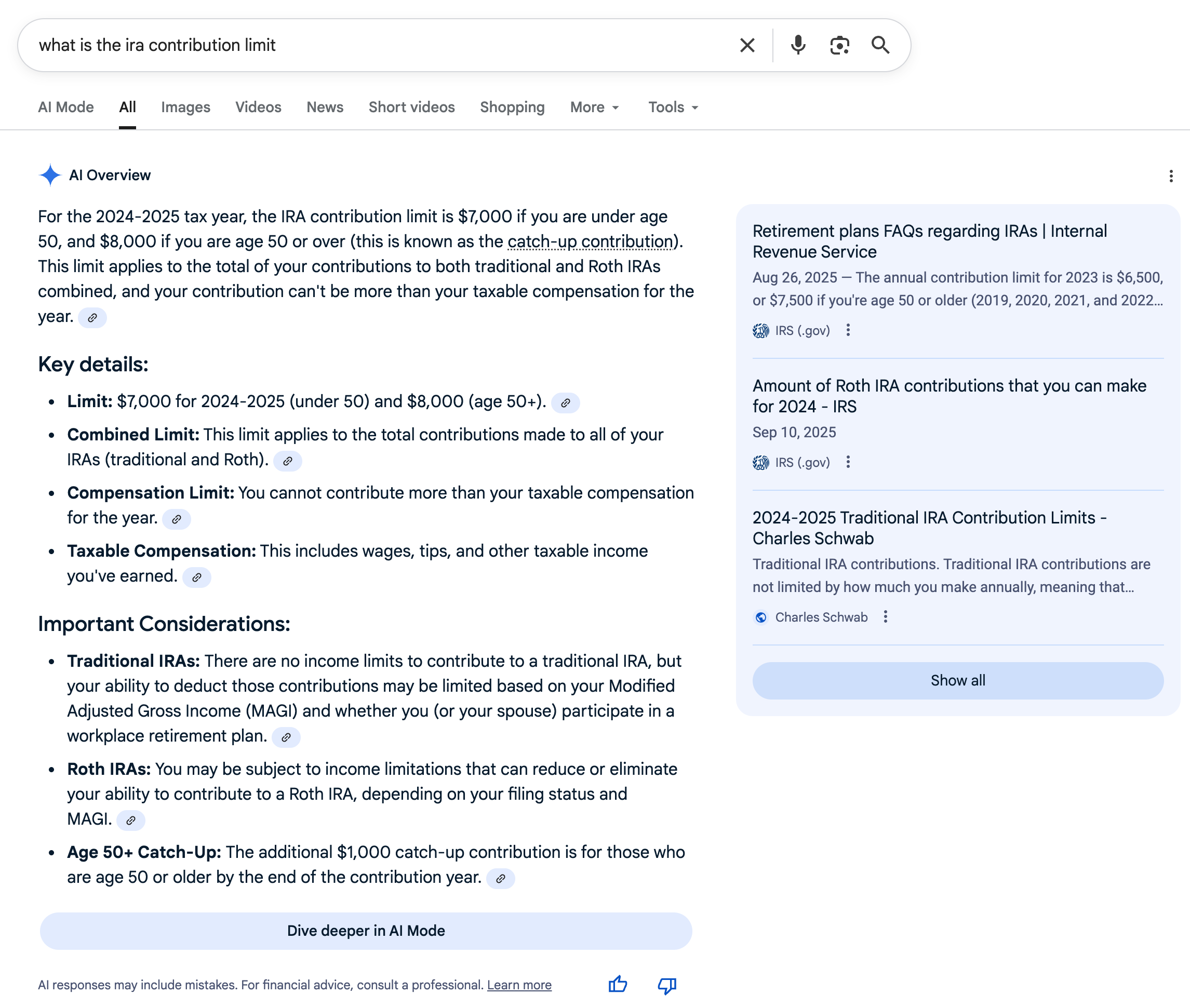 IRA Contribution Limits | Screenshot by The College Investor