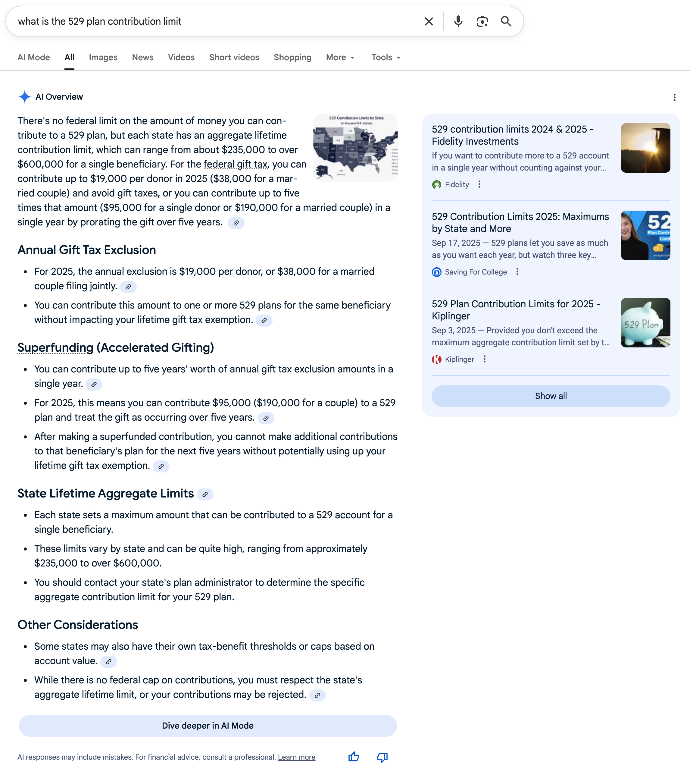 529 plan contribution limit | Screenshot by The College Investor