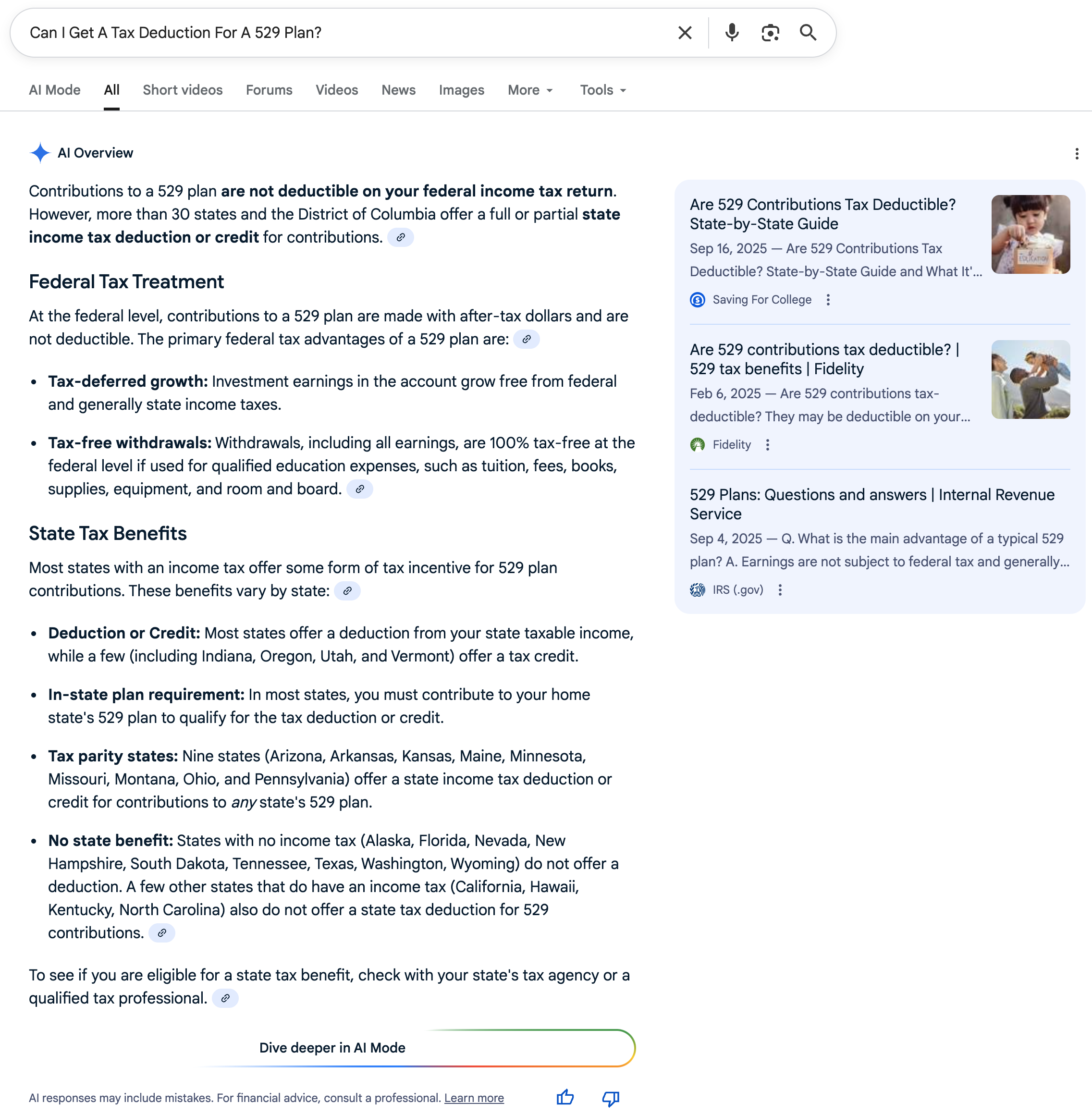 529 plan deduction | screenshot by The College Investor