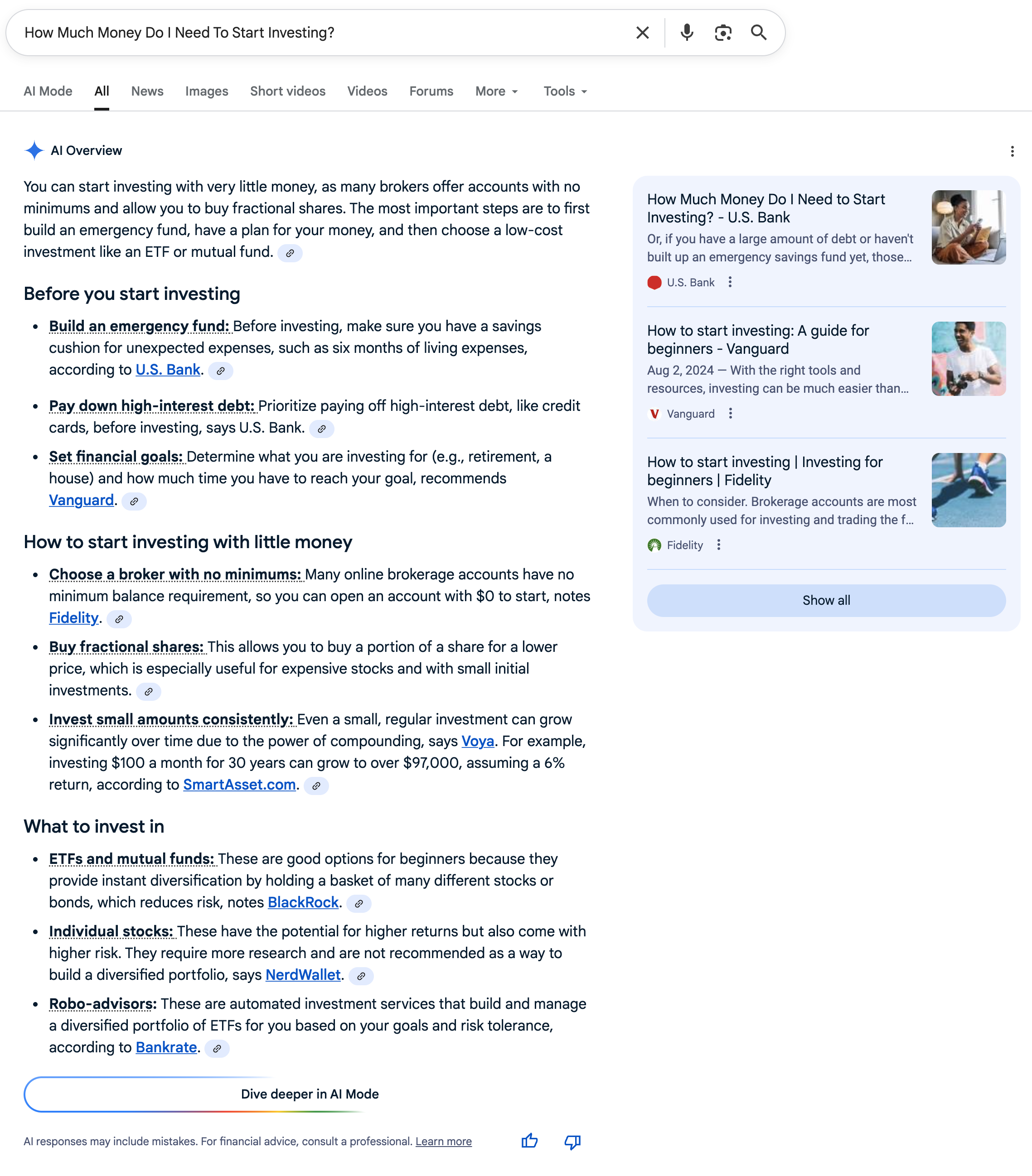 How much to start investing | Screenshot by The College Investor