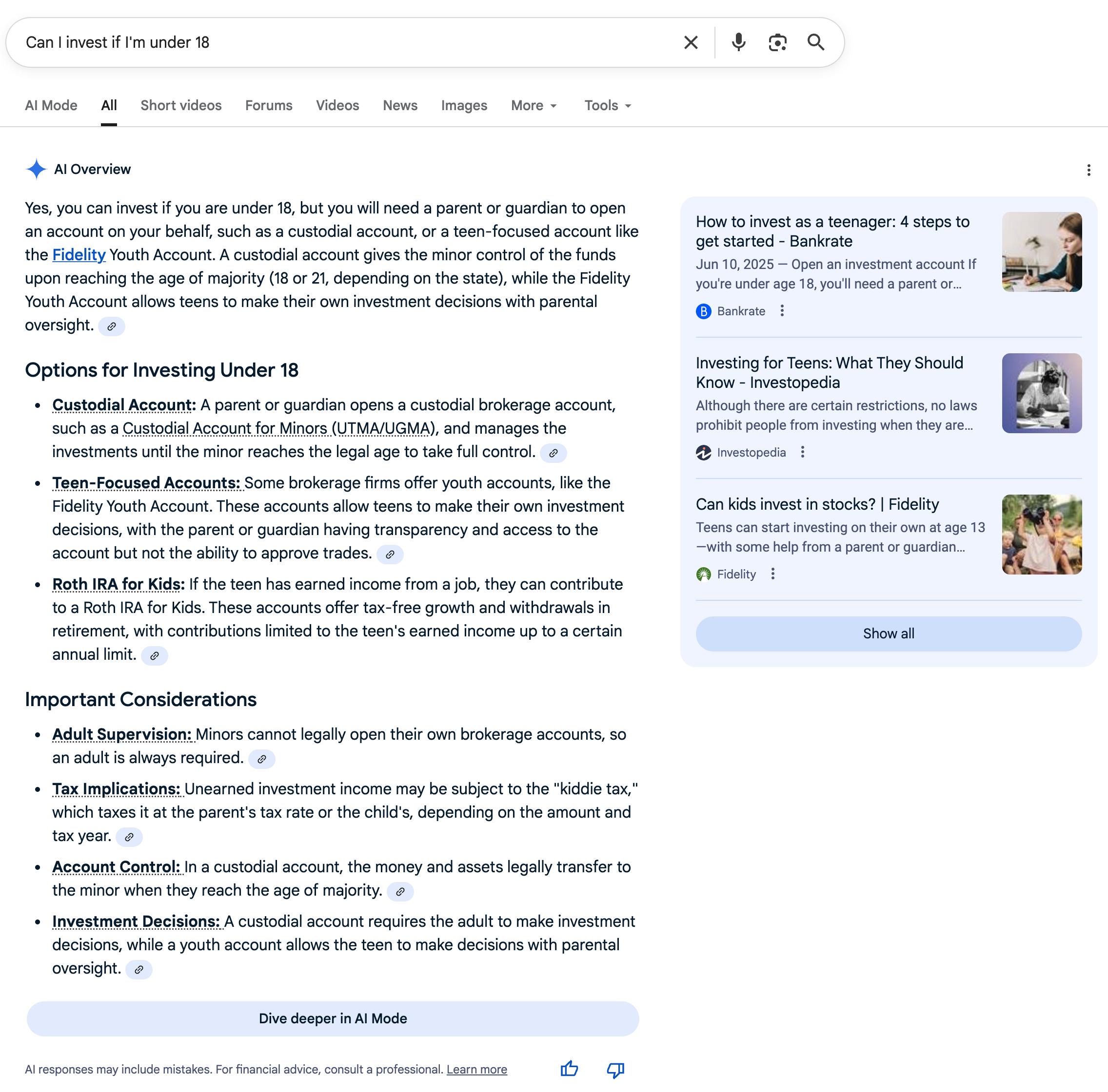 Invest Under 18 | Screenshot by The College Investor