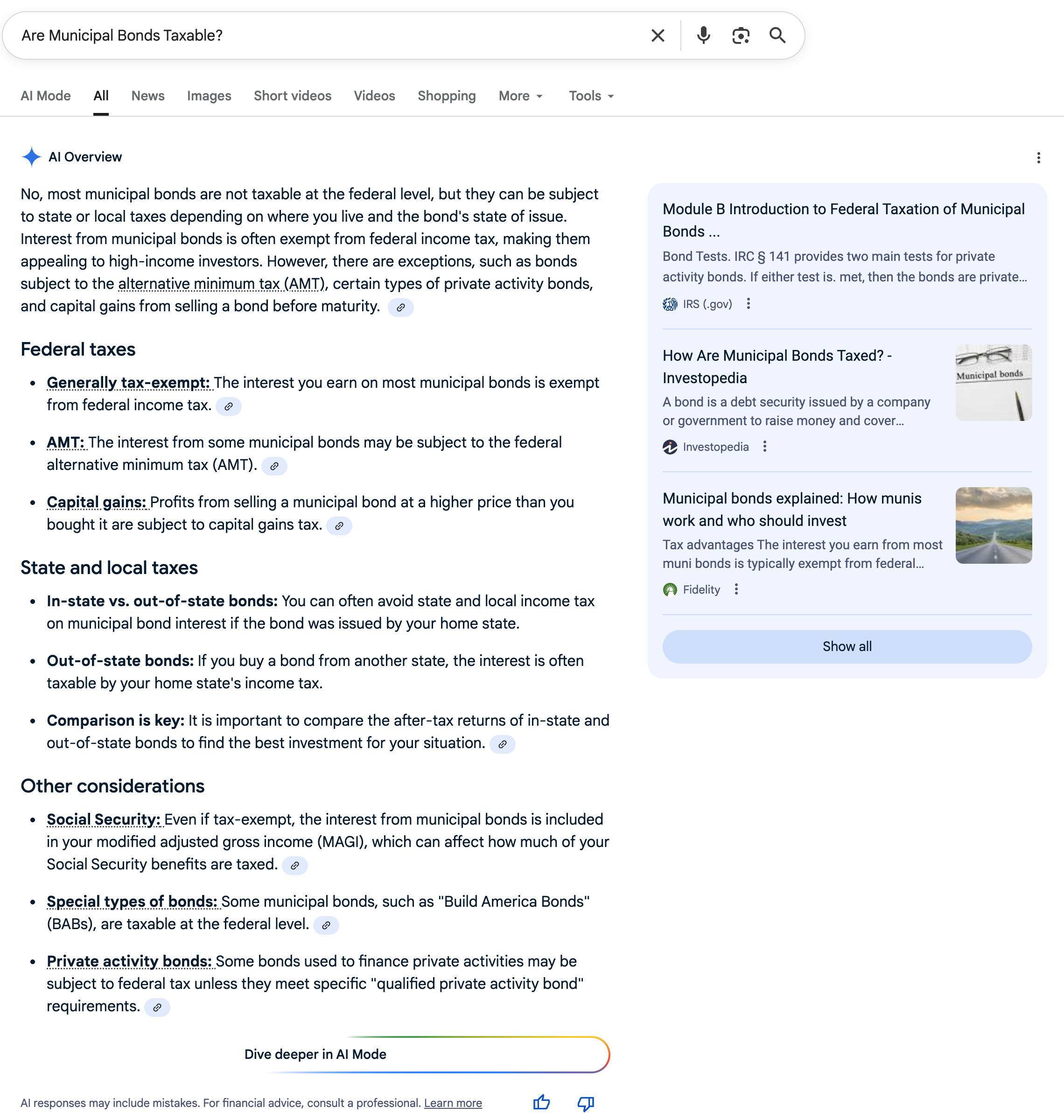 Muni Bonds Taxable | Screenshot by The College Investor