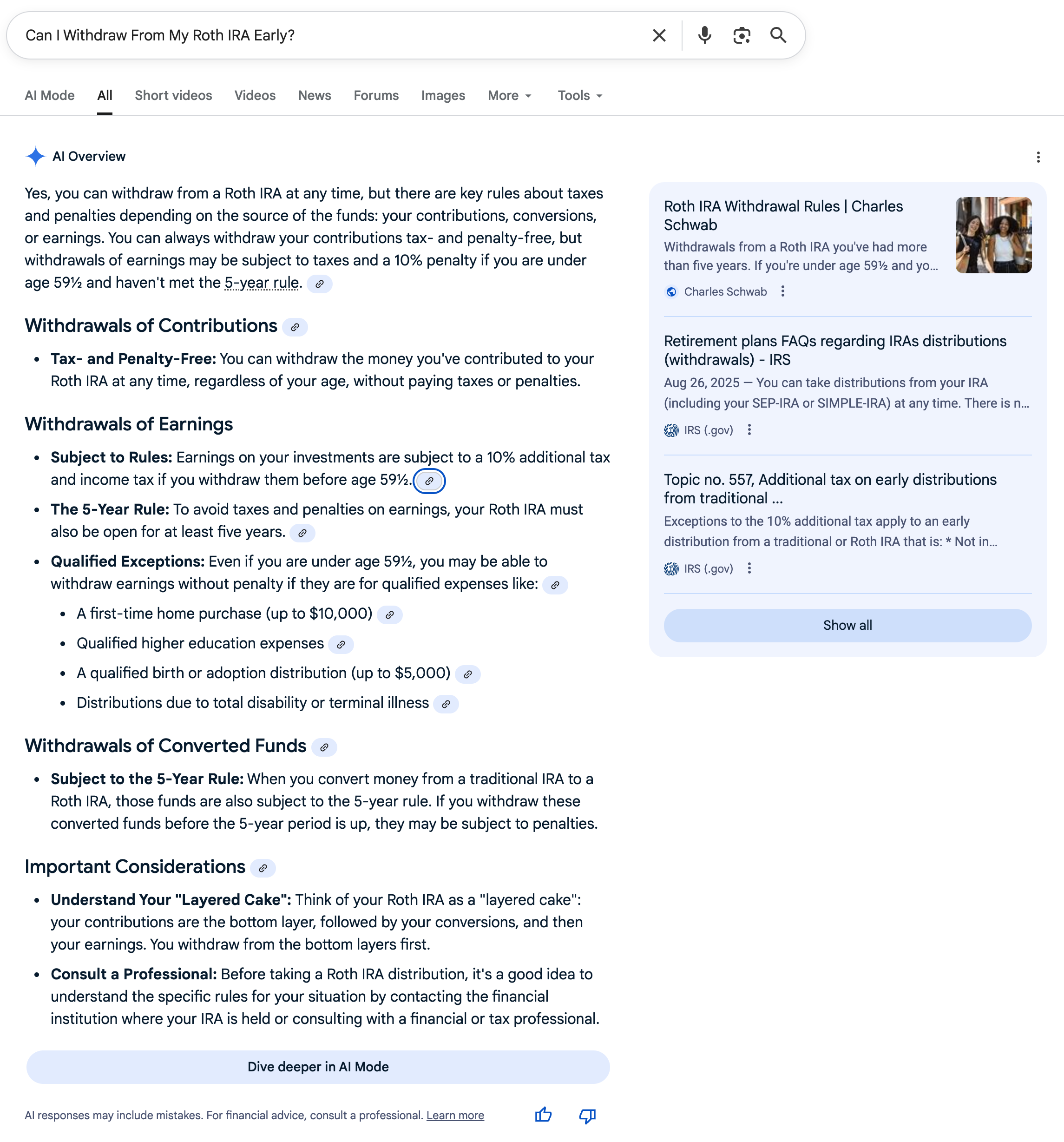 Early Roth IRA Distribution | Screenshot by The College Investor